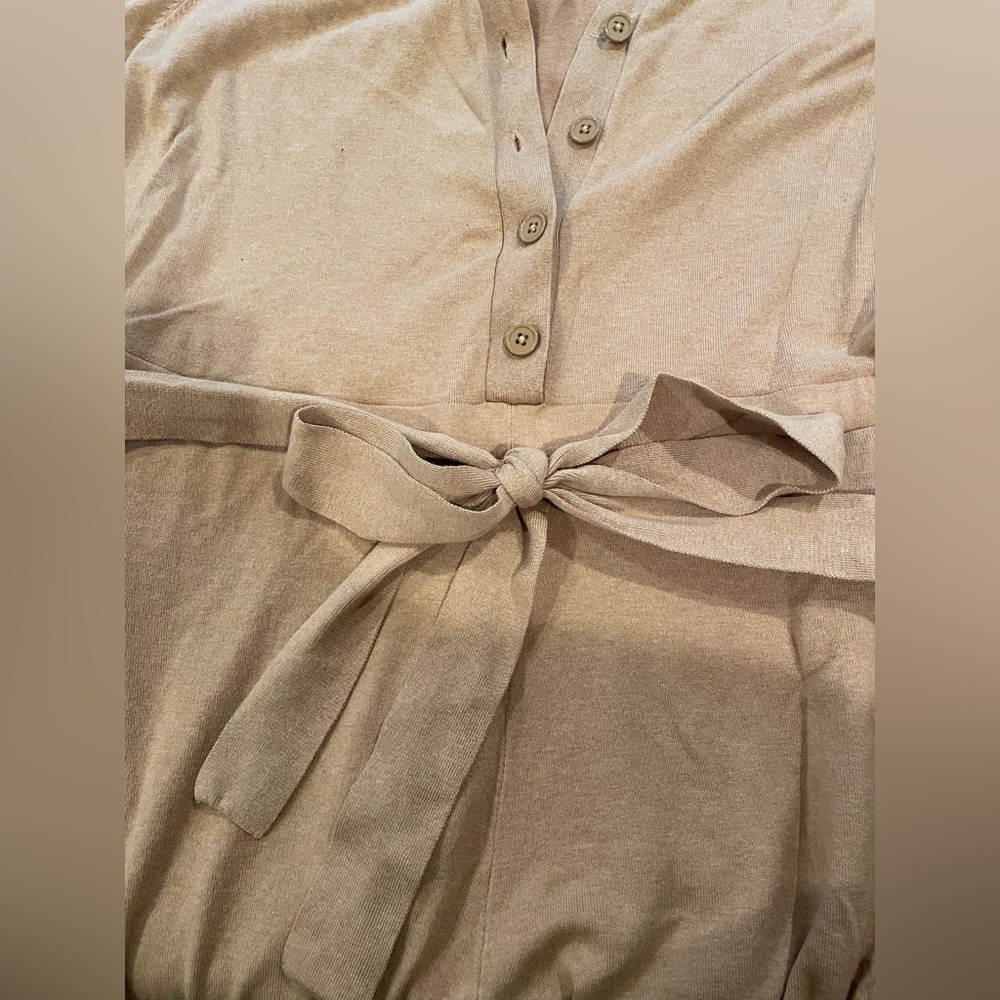 NWT Camel Sweater Knit Jumpsuit - Picture 5 of 6